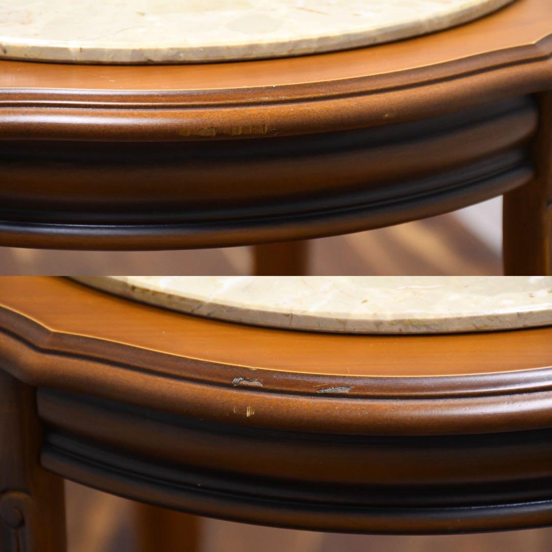 EJK45 イタリア製 猫脚 大理石トップ 飾り台 電話台 オブジェ台 彫刻装飾