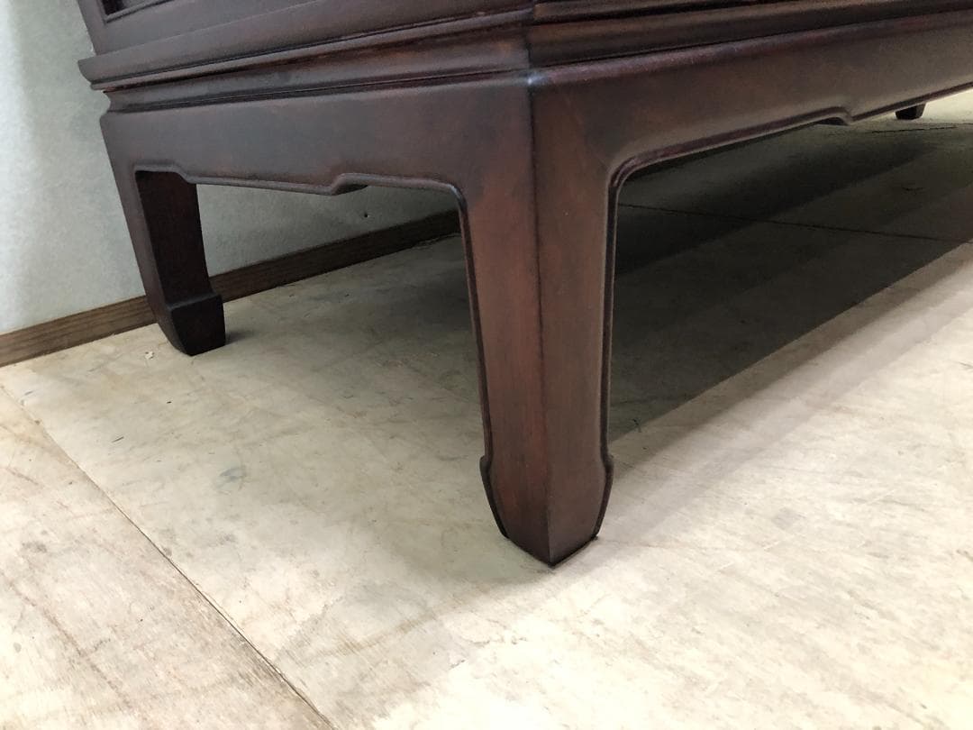 花梨の彫刻長椅子 肘掛け付き 3人掛け 豪華彫刻 人気 中国家具　75063-1