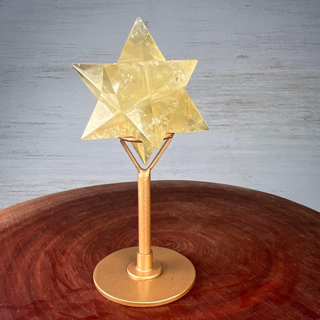 天然石　マカバスター　シトリン　台座付き