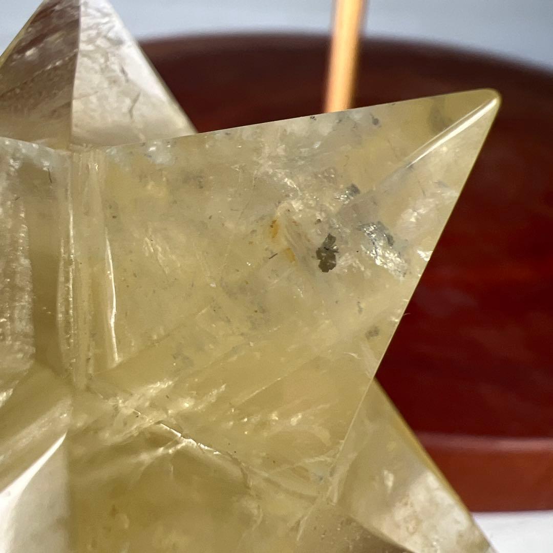 天然石　マカバスター　シトリン　台座付き