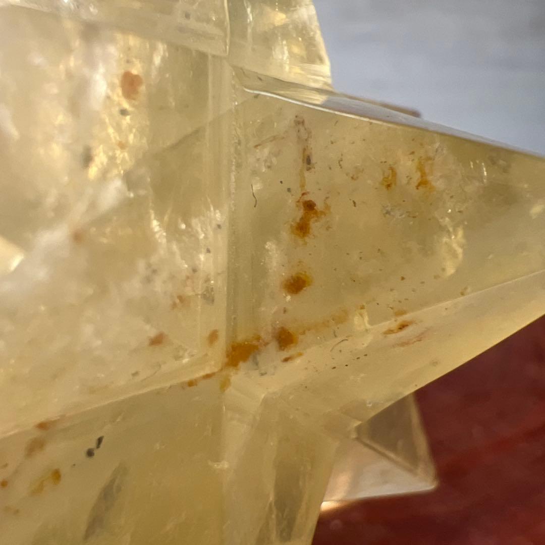 天然石　マカバスター　シトリン　台座付き