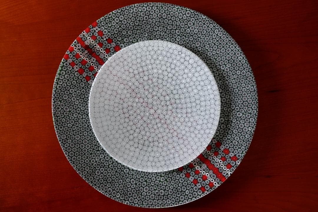 ミルフィオリ ガラス プレート グラス 江波冨士子/舩木倭帆/藤田喬平/田子美紀