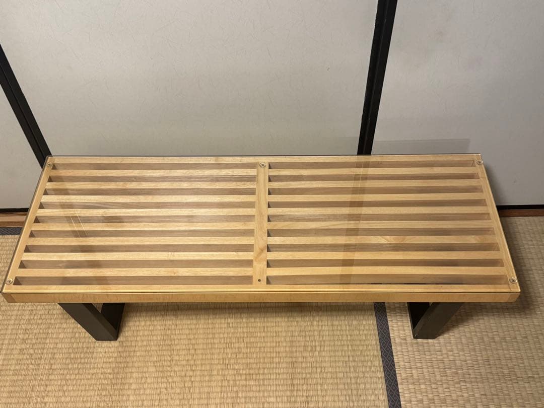 【欠品なし】ジョージネルソン プラットフォームベンチ リプロダクト ガラス天板付