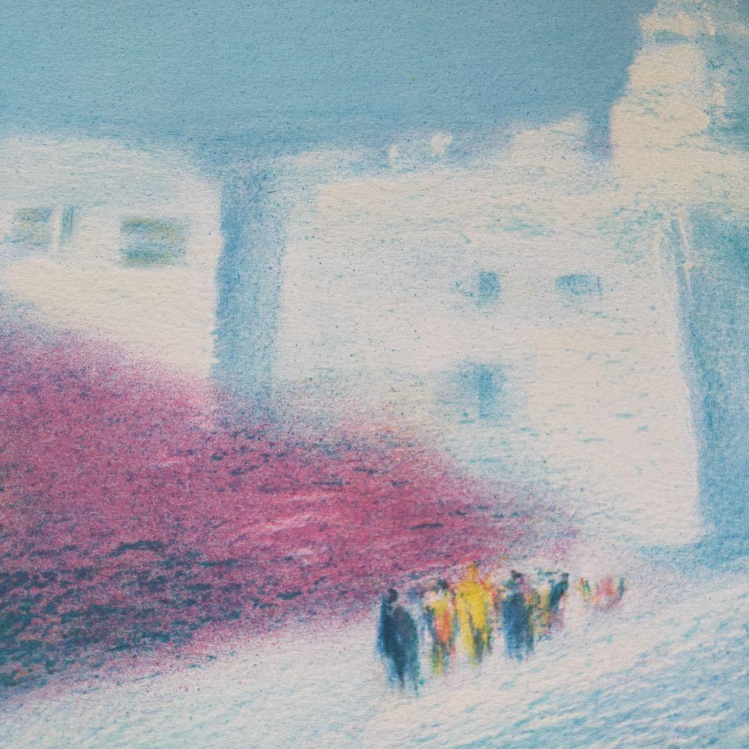 【真作保証】アンドレ・モレル 直筆サイン リトグラフ 街 ARCHES紙