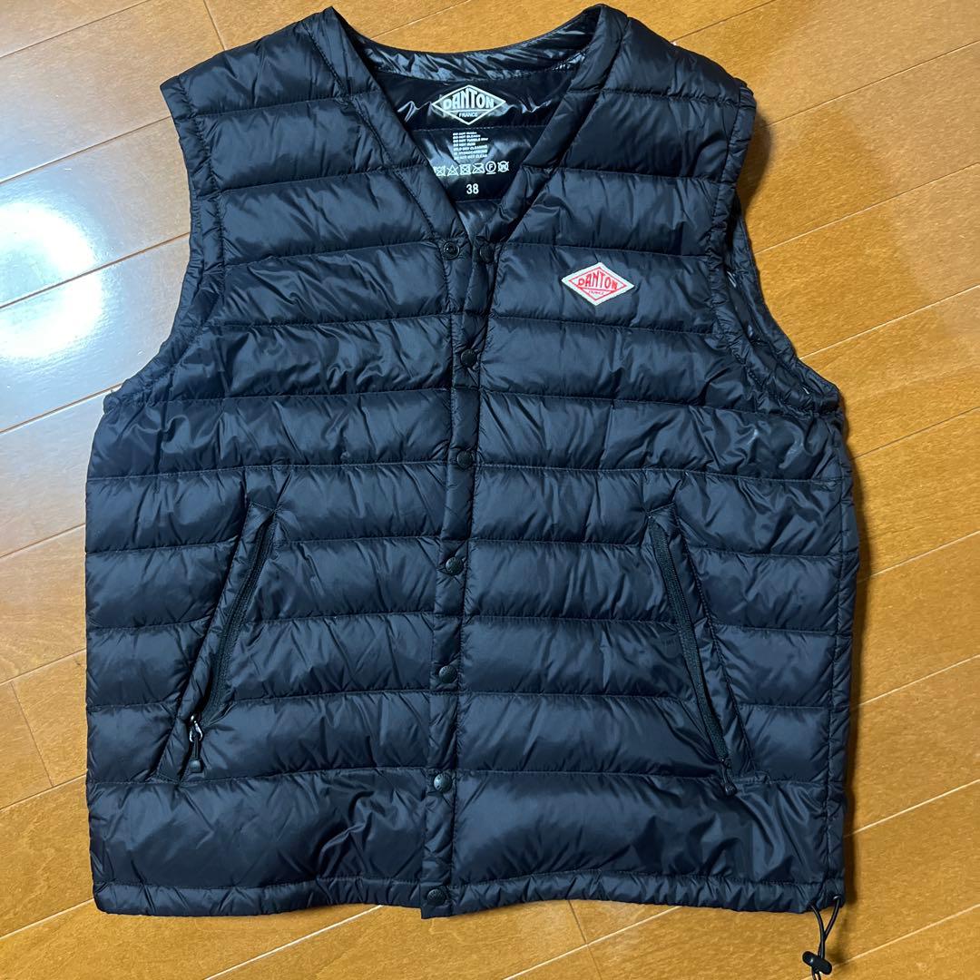 DANTON ダントン ダウンベスト サイズ38 ブラック Vネック