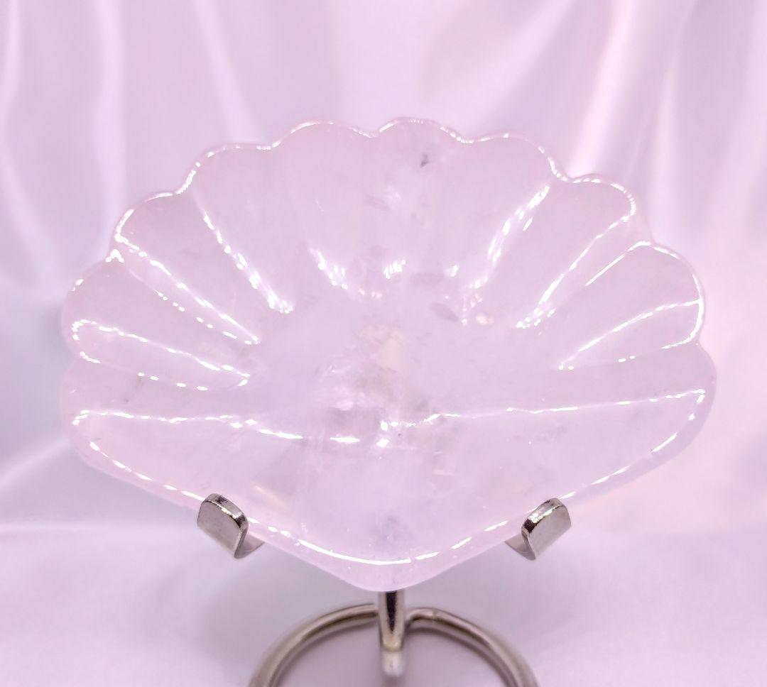 ローズクォーツ　お皿　器　マダガスカル産　浄化　貝 ②　紅水晶　合言葉割引