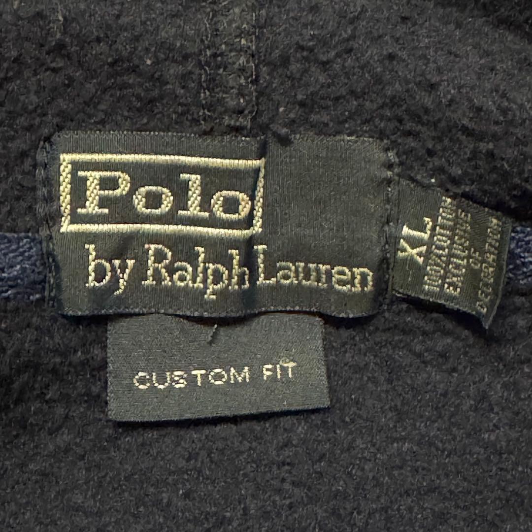 3706【希少XL・美品】90s ラルフローレン ビッグポニー刺繍ロゴ パーカー