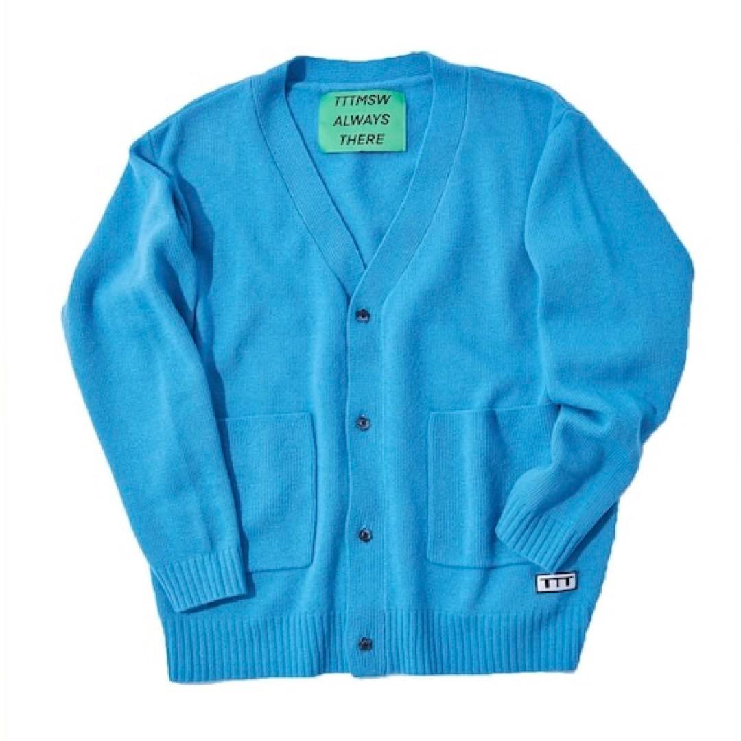 TTT MSW☆ウール　ニット　スタンダードカーディガン　ブルー　青　メンズ