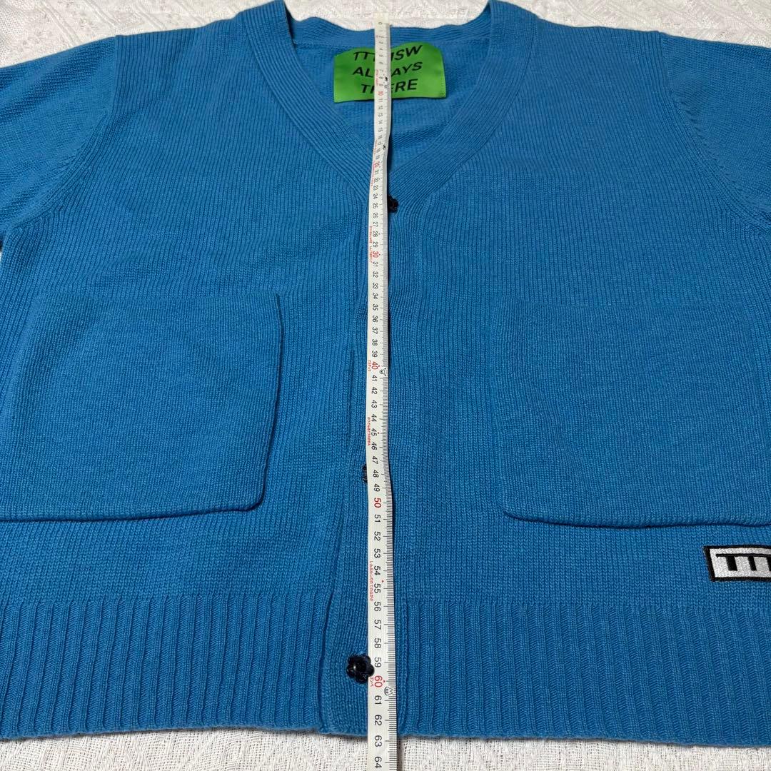 TTT MSW☆ウール　ニット　スタンダードカーディガン　ブルー　青　メンズ