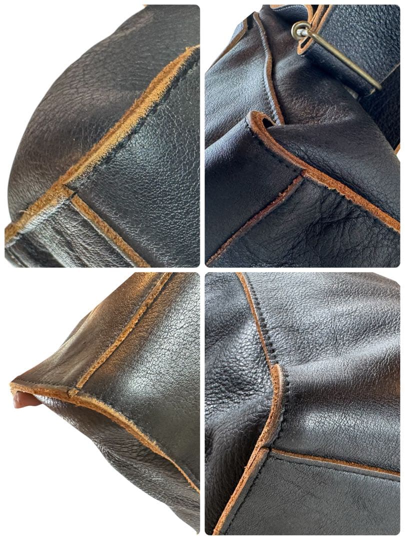 【6/10限定価格】Y’s ワイズ　ショルダーバッグ　メッセンジャー　レザー　黒