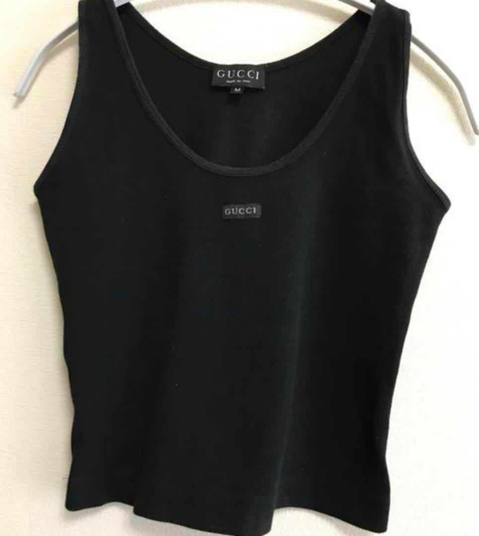 GUCCI 黒 M タンクトップ コットン100%