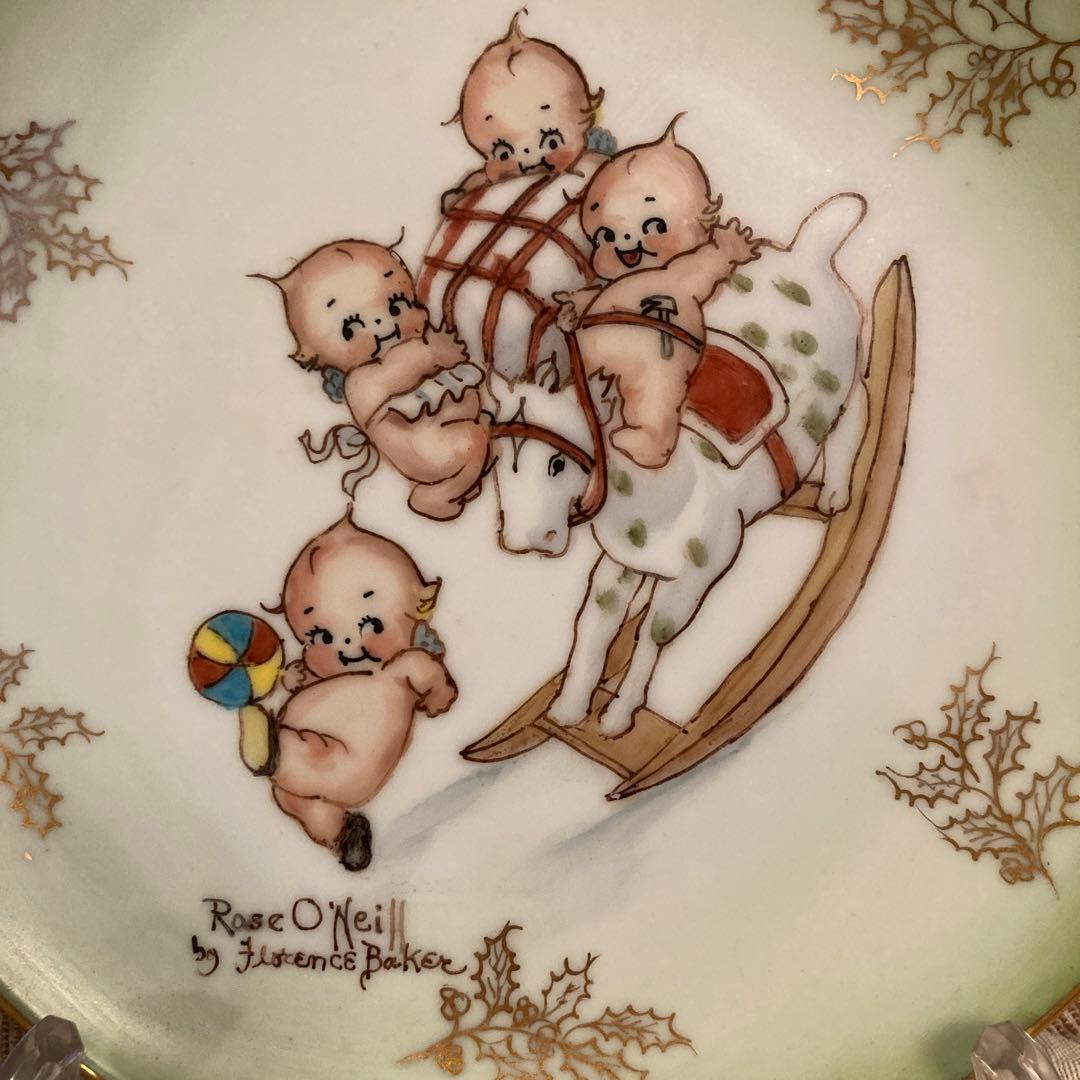 ローズ・オニール手描きキューピッド絵皿