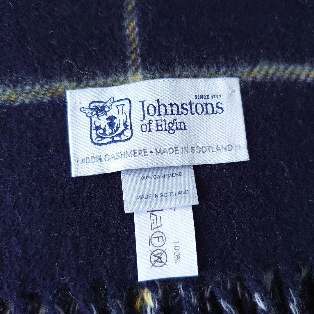 ●Johnstons of Elgin 厚手ダブルフェイス カシミヤマフラー