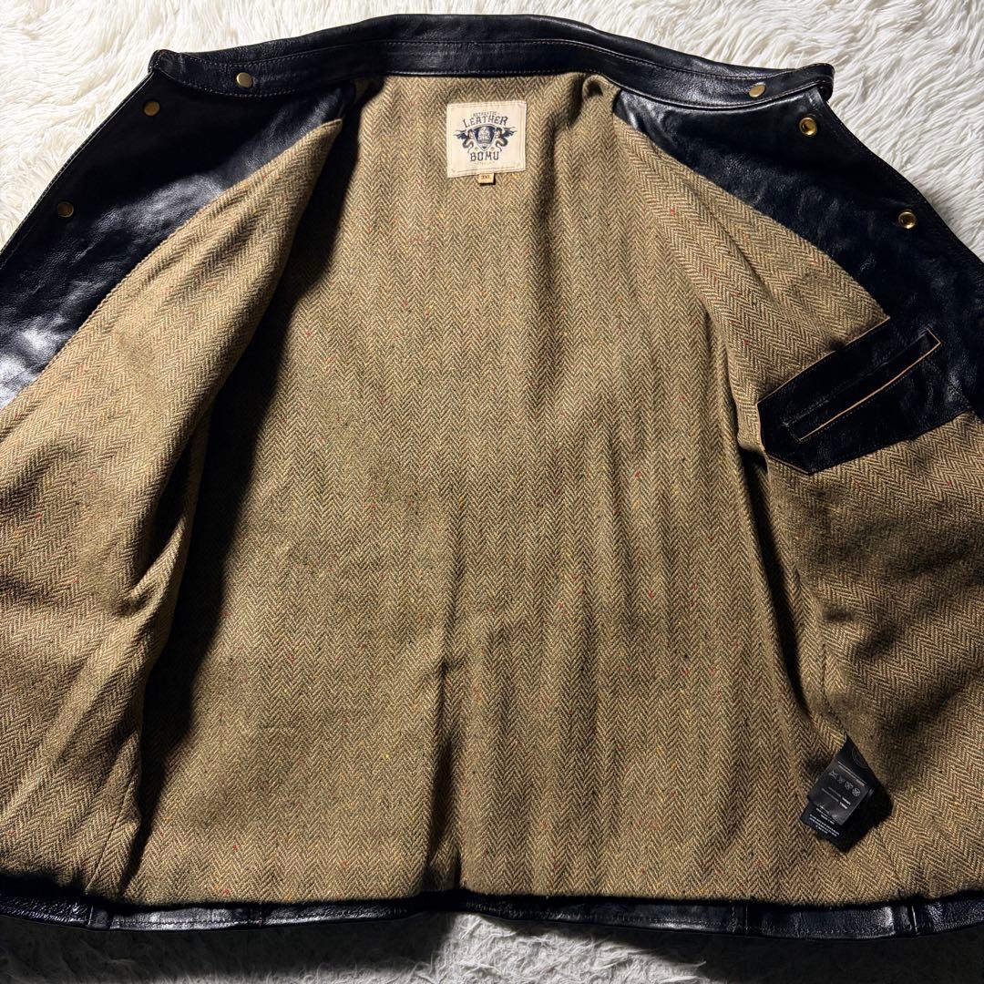 ア*キ様 【所ジョージ着用】LEATHER BOMU レザージャケット　馬革　黒