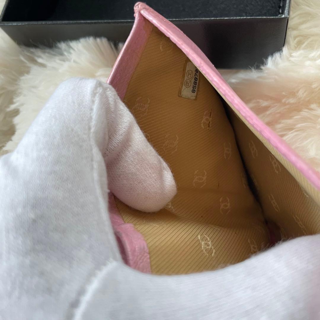 シャネル CHANEL 財布 三つ折りピンク ココボタン ココマーク 正規品
