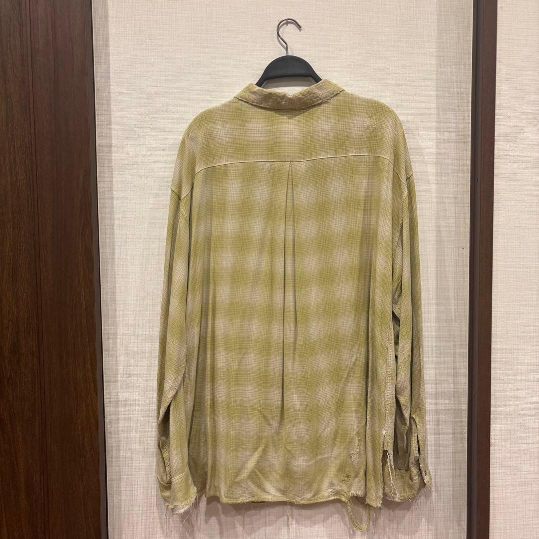 m*3様 【一点物】ANCELLM 100%レーヨンチェックシャツ　yellow