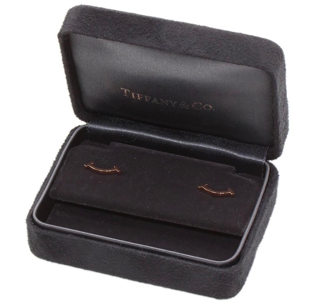 R2794 ティファニー K18PG Tスマイル ミニ ピアス