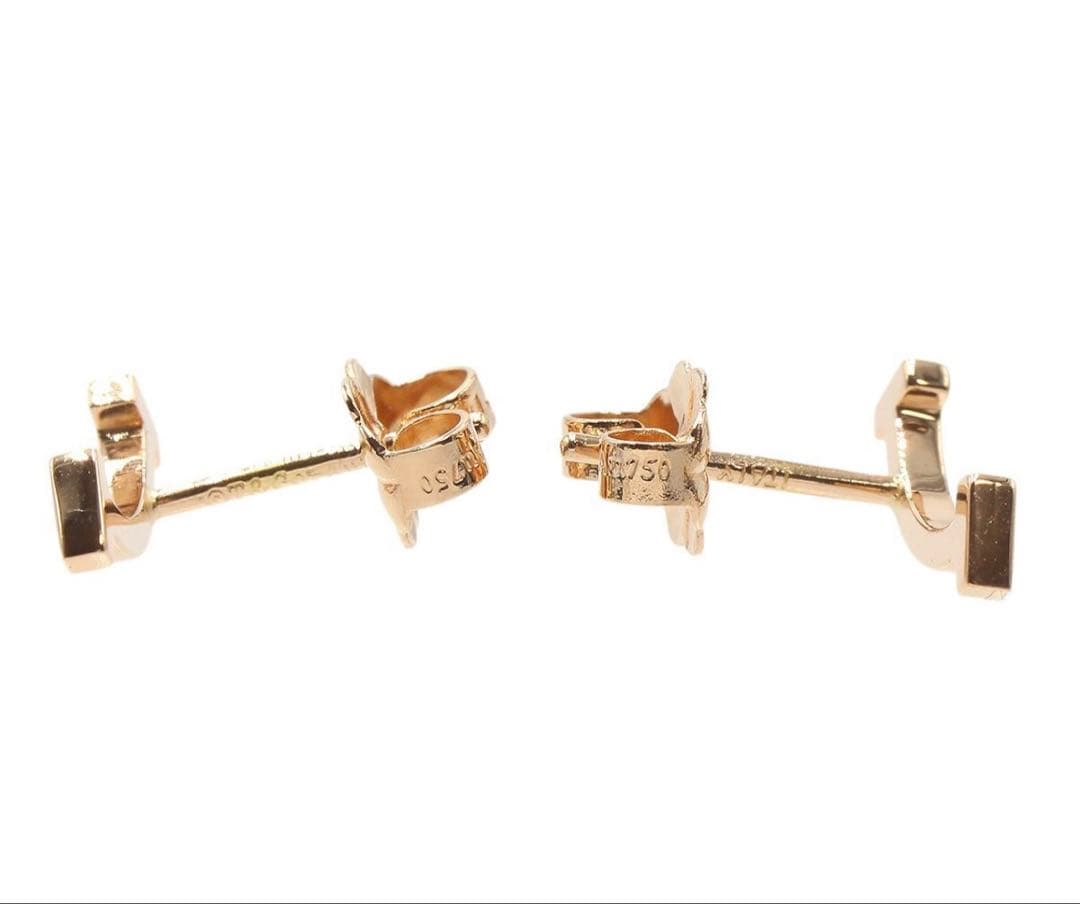 R2794 ティファニー K18PG Tスマイル ミニ ピアス