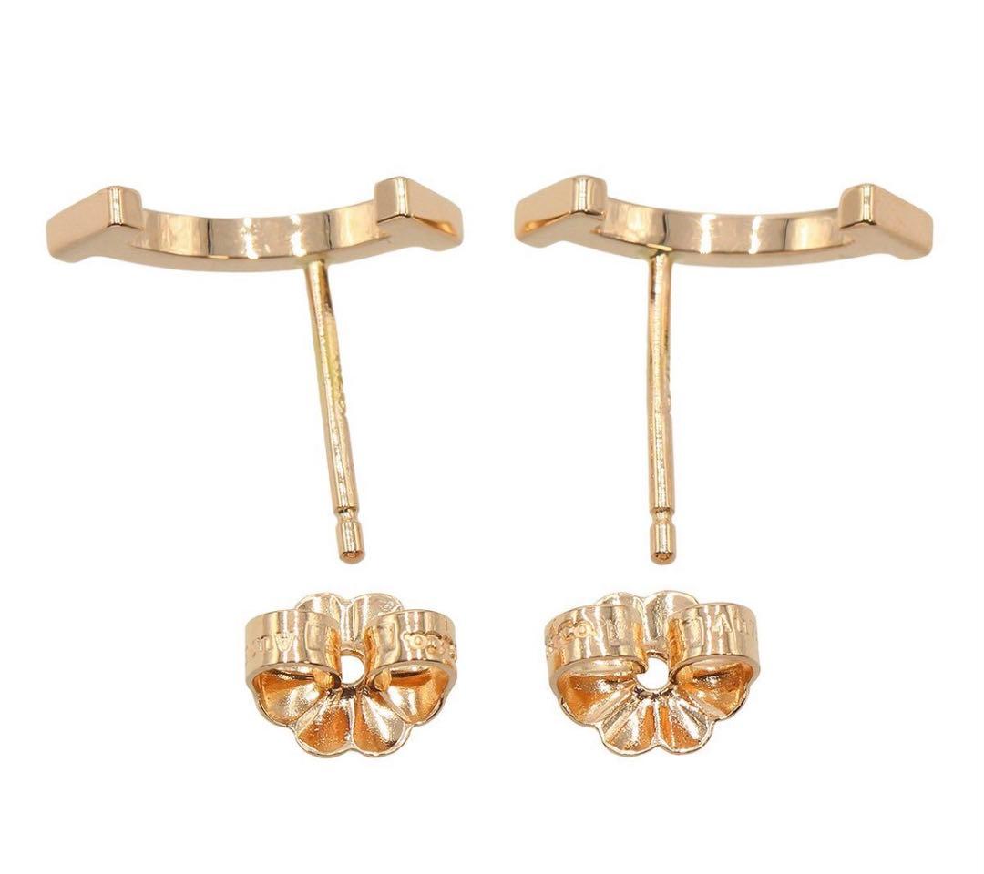 R2794 ティファニー K18PG Tスマイル ミニ ピアス