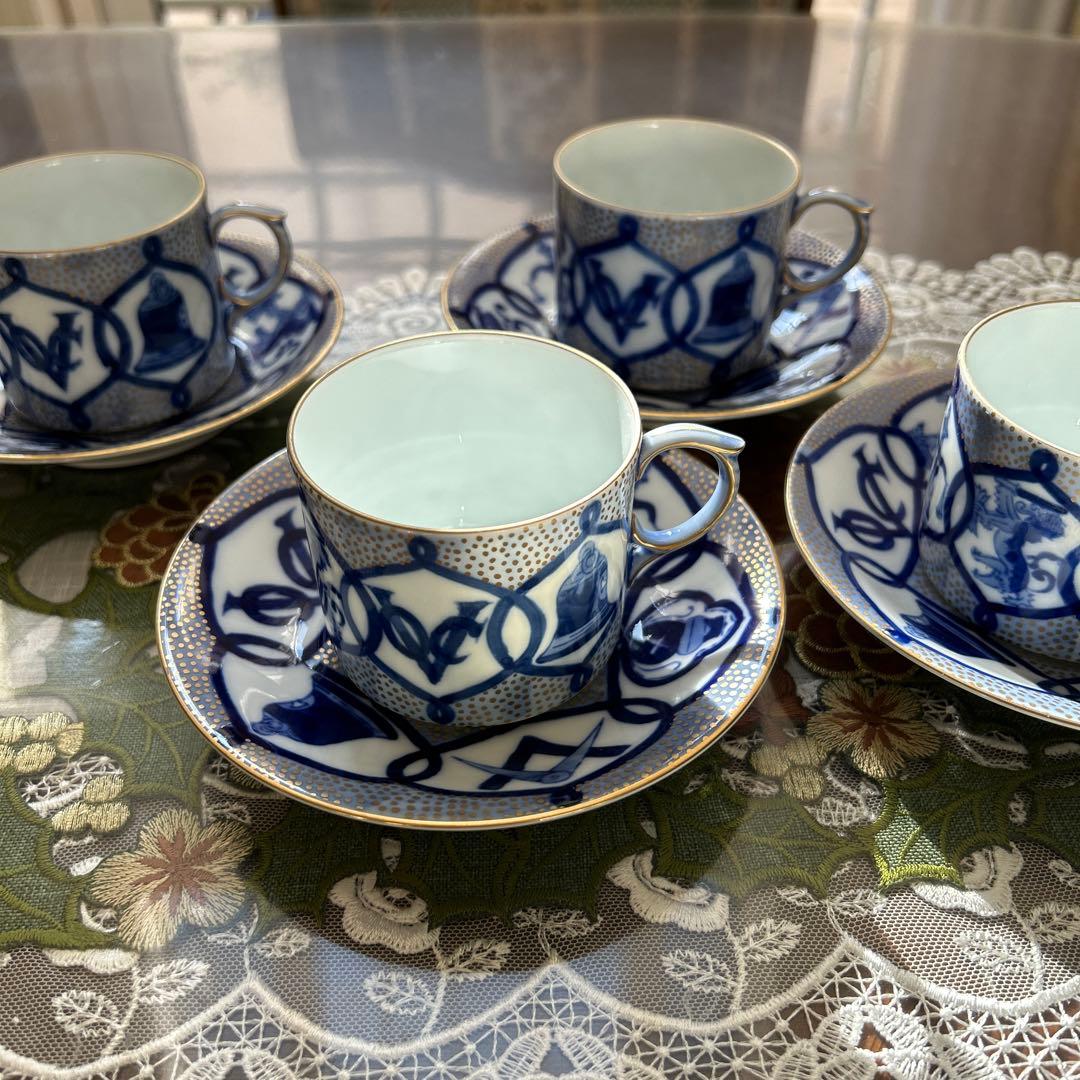 深川製磁 VOC コーヒーカップセット 4客 アンティーク