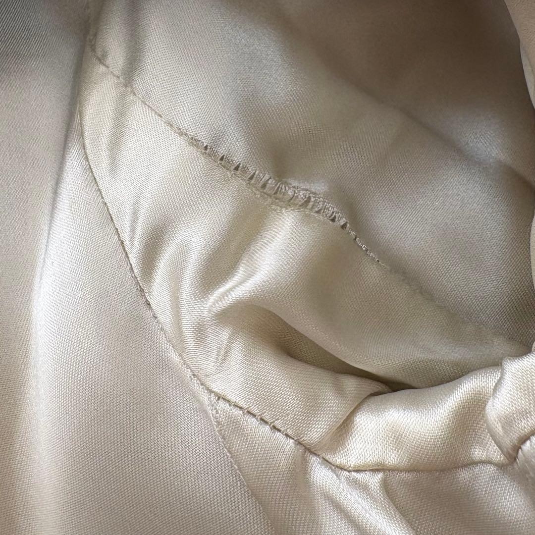 イブルース　大きいサイズ　スタンドカラーロングコート　リブニット　42アイボリー