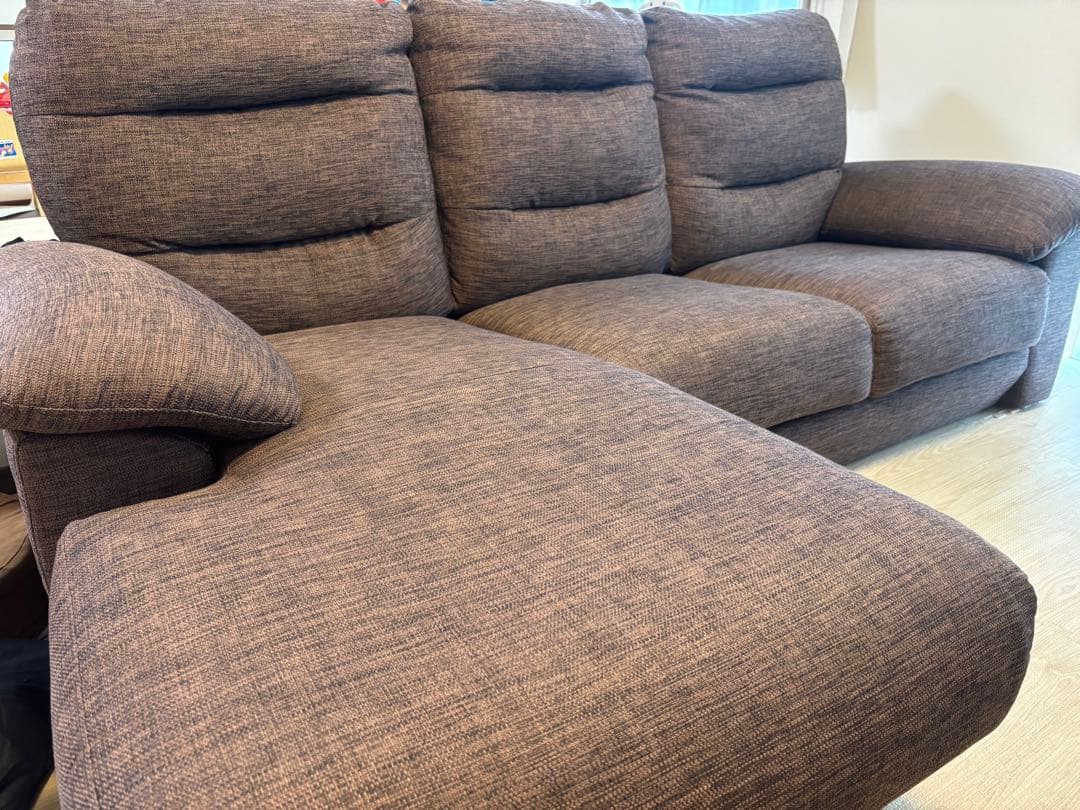 ブラウン 3人掛けカウチソファ