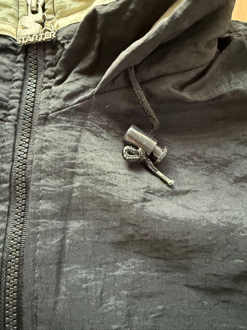 90s NBA スターター製SPURS プルオーバージャケット 中綿入り 黒