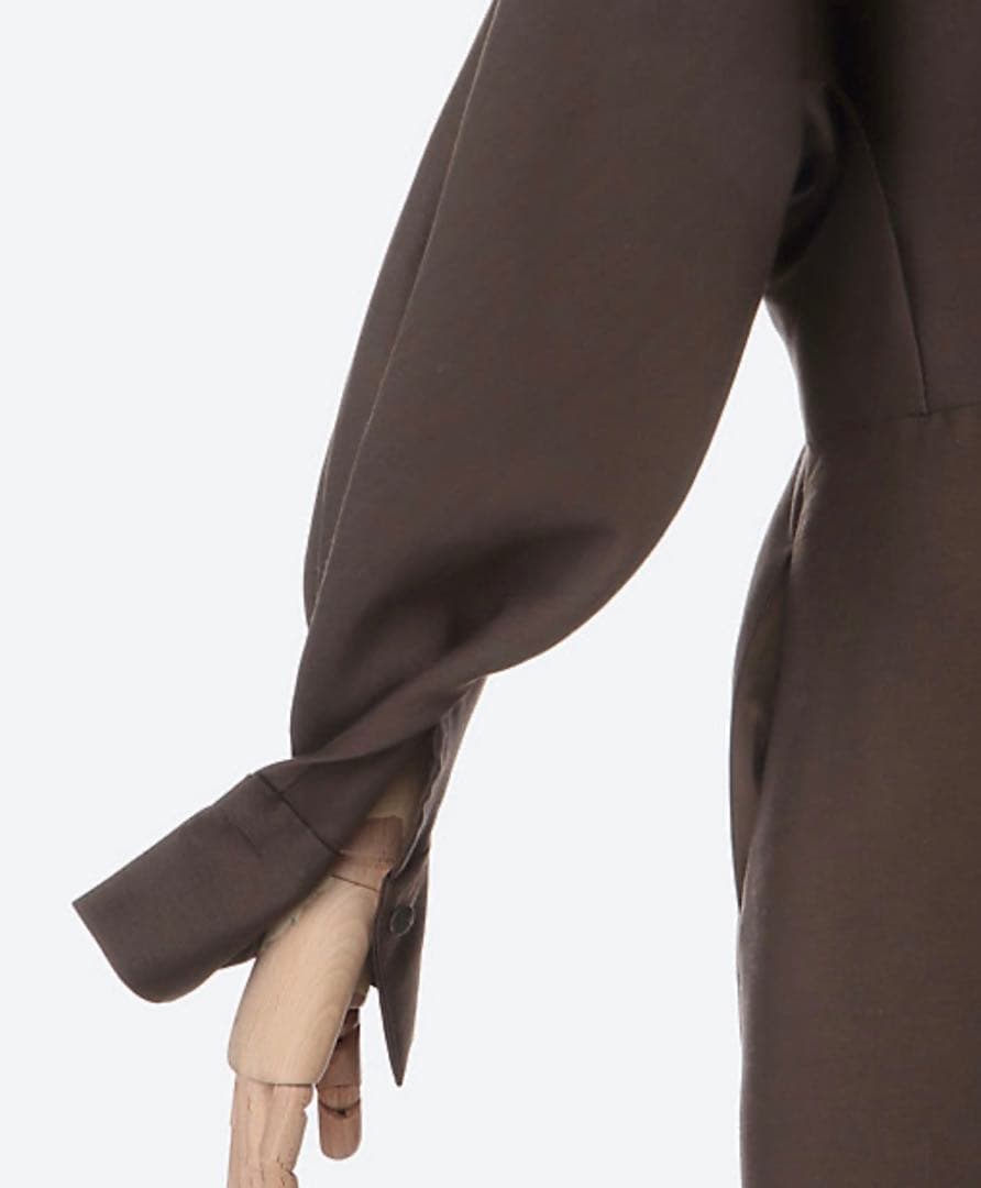 61600円 エブール　ebure クリアダブルクロスワンピース ブラウン 36