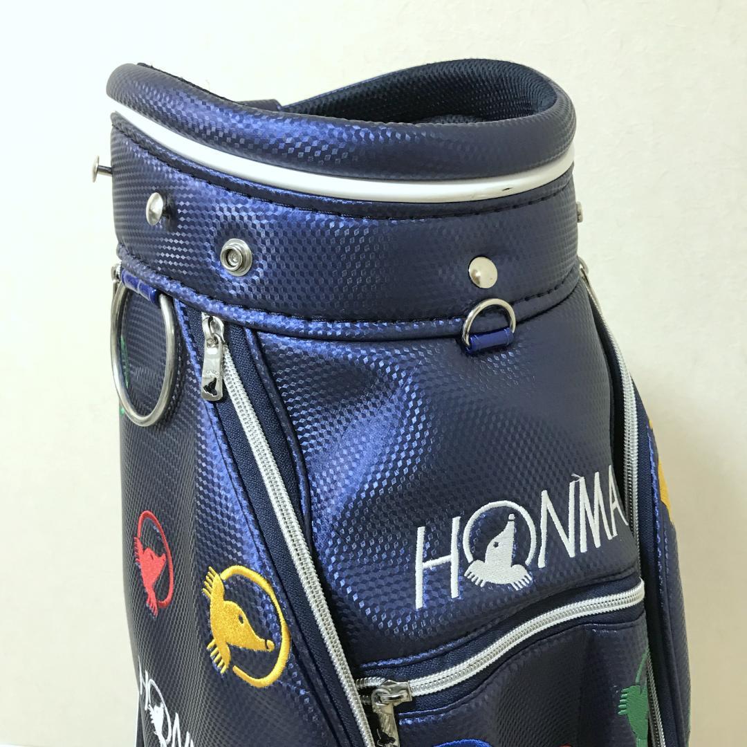 【美品】HONMA 本間ゴルフ キャディバッグ 8.5型 もぐら柄 レインボー