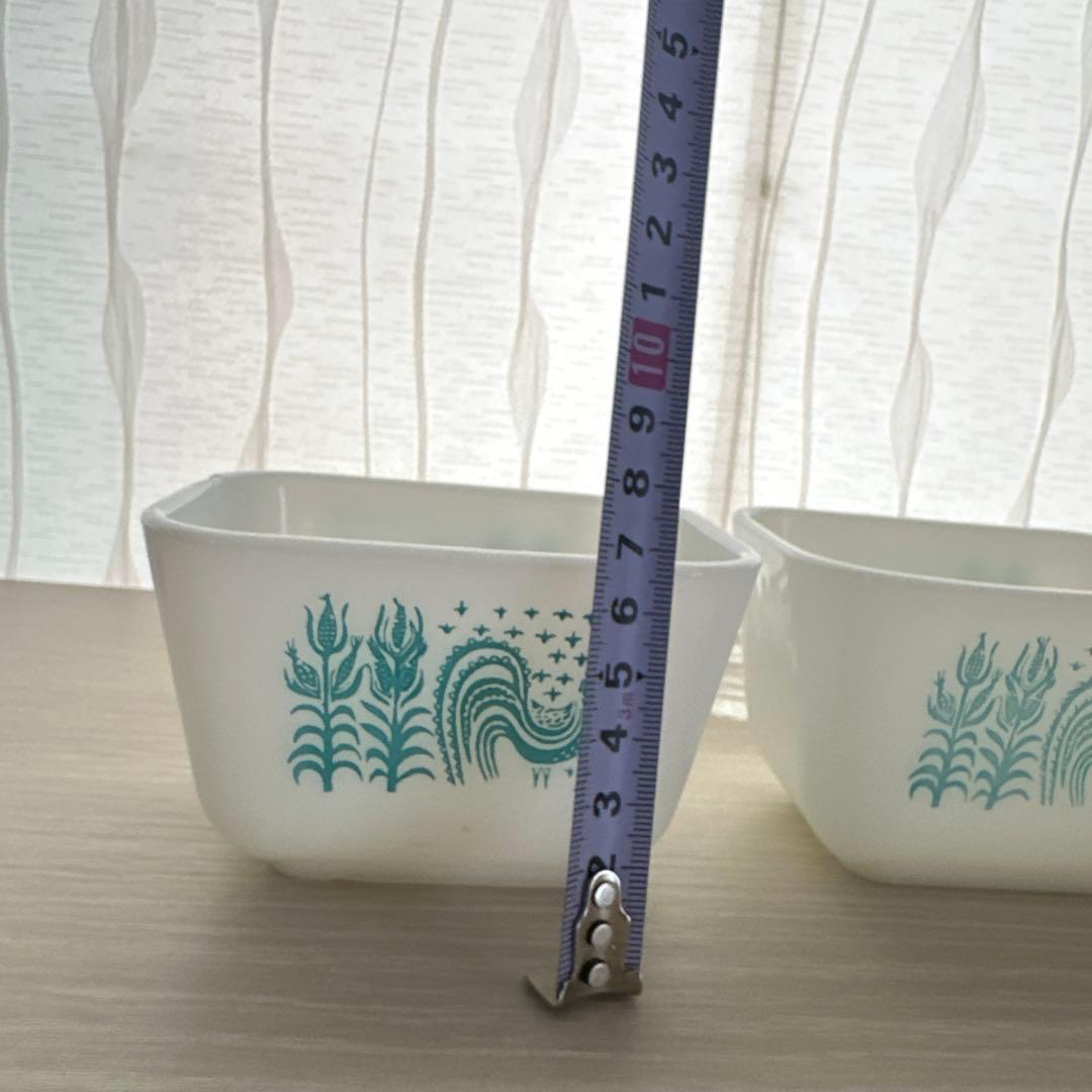 オールドパイレックス バタープリント レフリジレーター4個セット