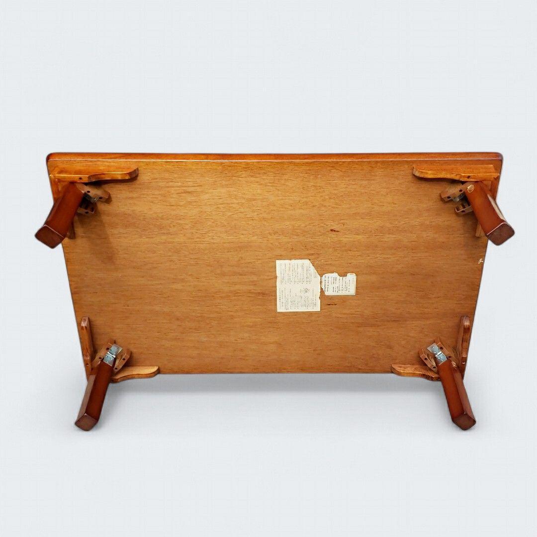 引き取り限定 座卓 ちゃぶ台 ローテーブル 折りたたみ式 幅120cm 木目