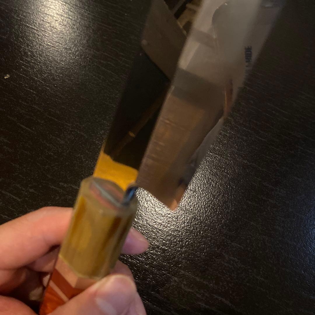 柳刃包丁(切り付け型) 鏡面 銀三 ダマスカス 9寸 値下げ可能