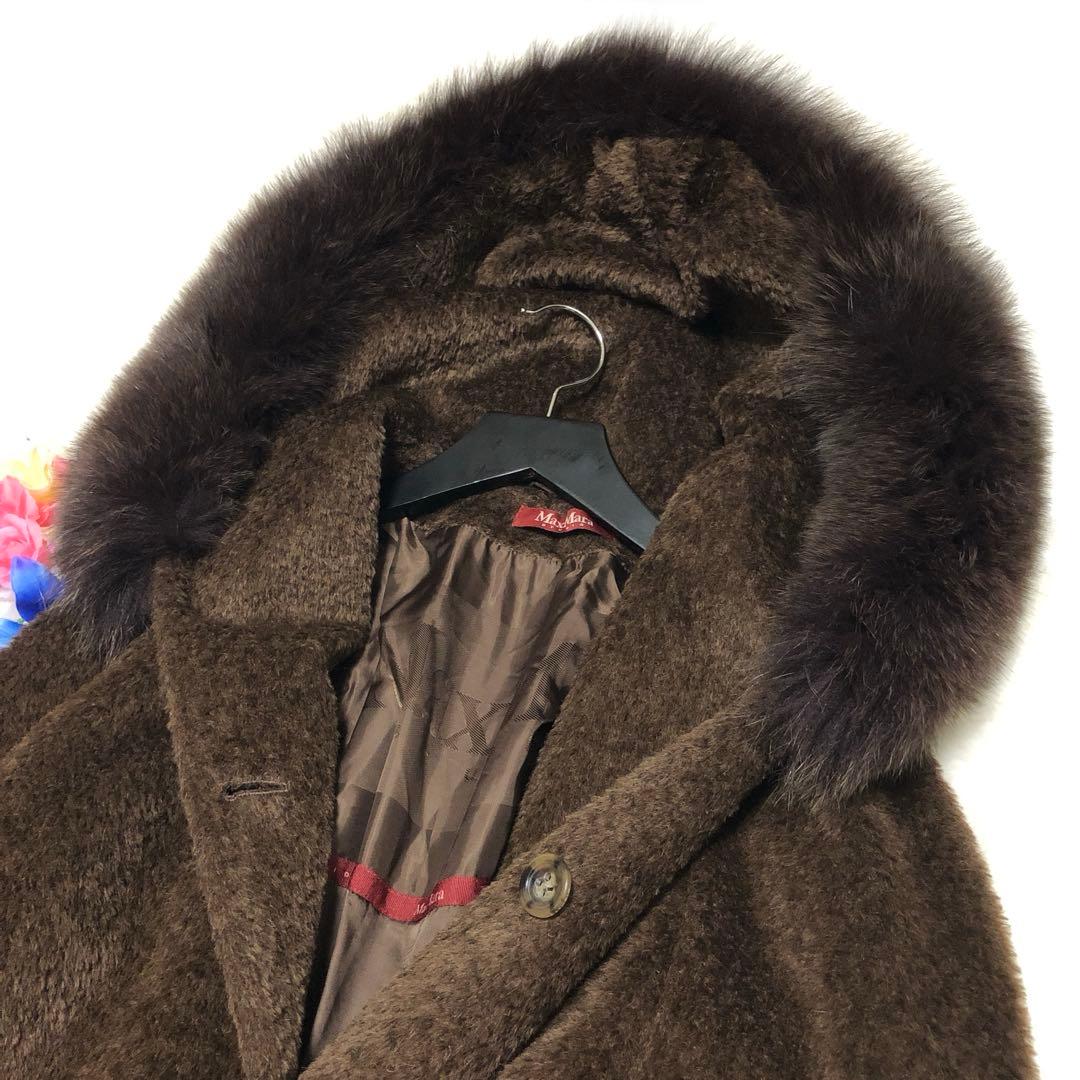 未使用級　マックスマーラ　ロングコート　テディベア　コクーンコート　ココア✨
