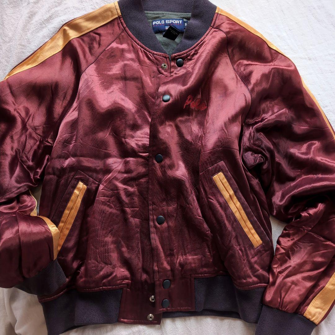 希少 ポロスポーツ ラルフローレン USA製 ビンテージ スカジャン スタジャン