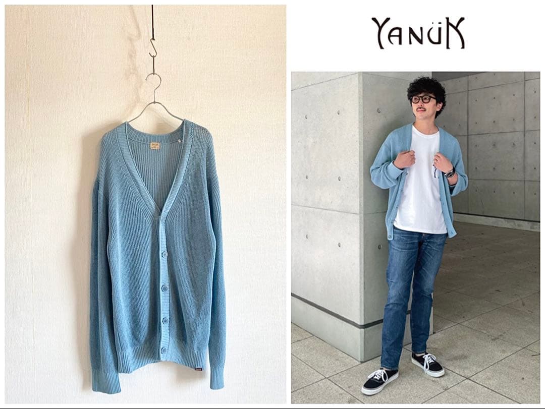 2025SS YANUK 57251252 和紙混 サマーニットカーディガン L