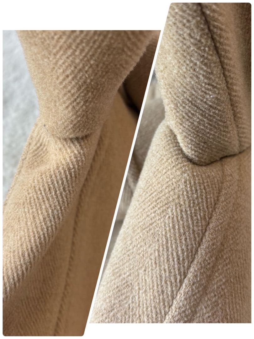 高級 バーバリーロンドン ヘリンボーン ダッフルコート フード付き ベージュ