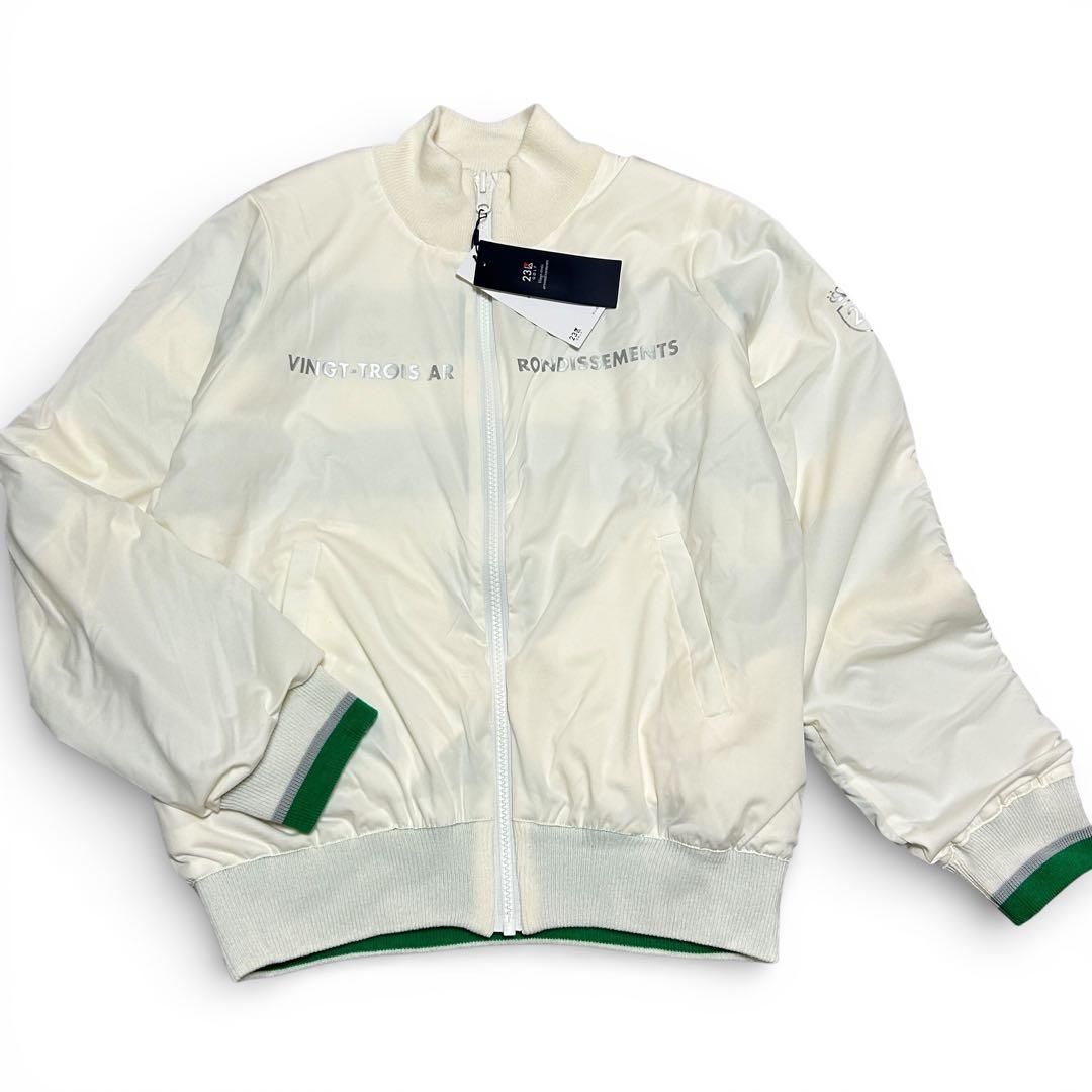 【新品未使用】23区ゴルフ M 2倍可愛い 映えカワ リバーシブルニットブルゾン