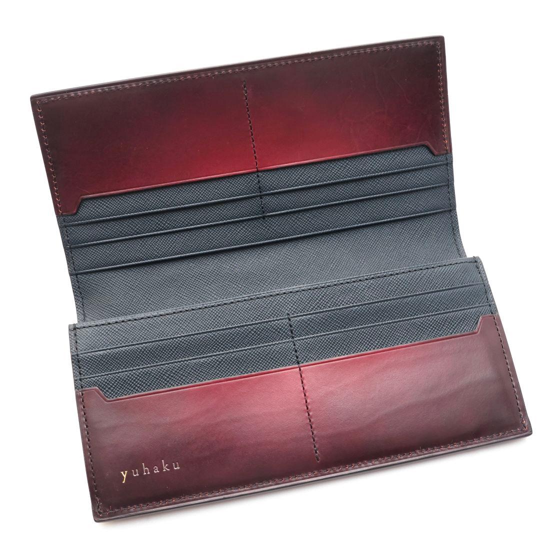 難有り訳あり品 yuhaku バーガンディ 長財布 ユハク 未使用