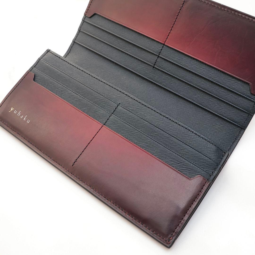 難有り訳あり品 yuhaku バーガンディ 長財布 ユハク 未使用