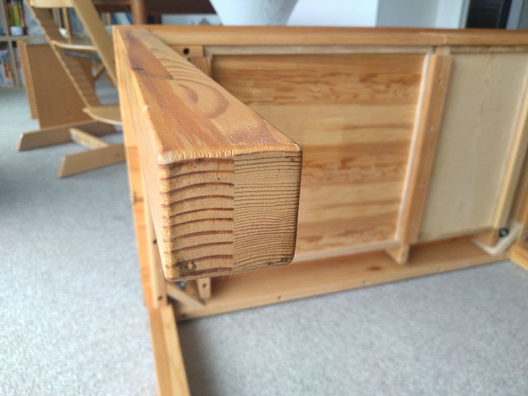 MUJI/無印良品 パイン材デスク100cm引出し付/ワークテーブル/学習机