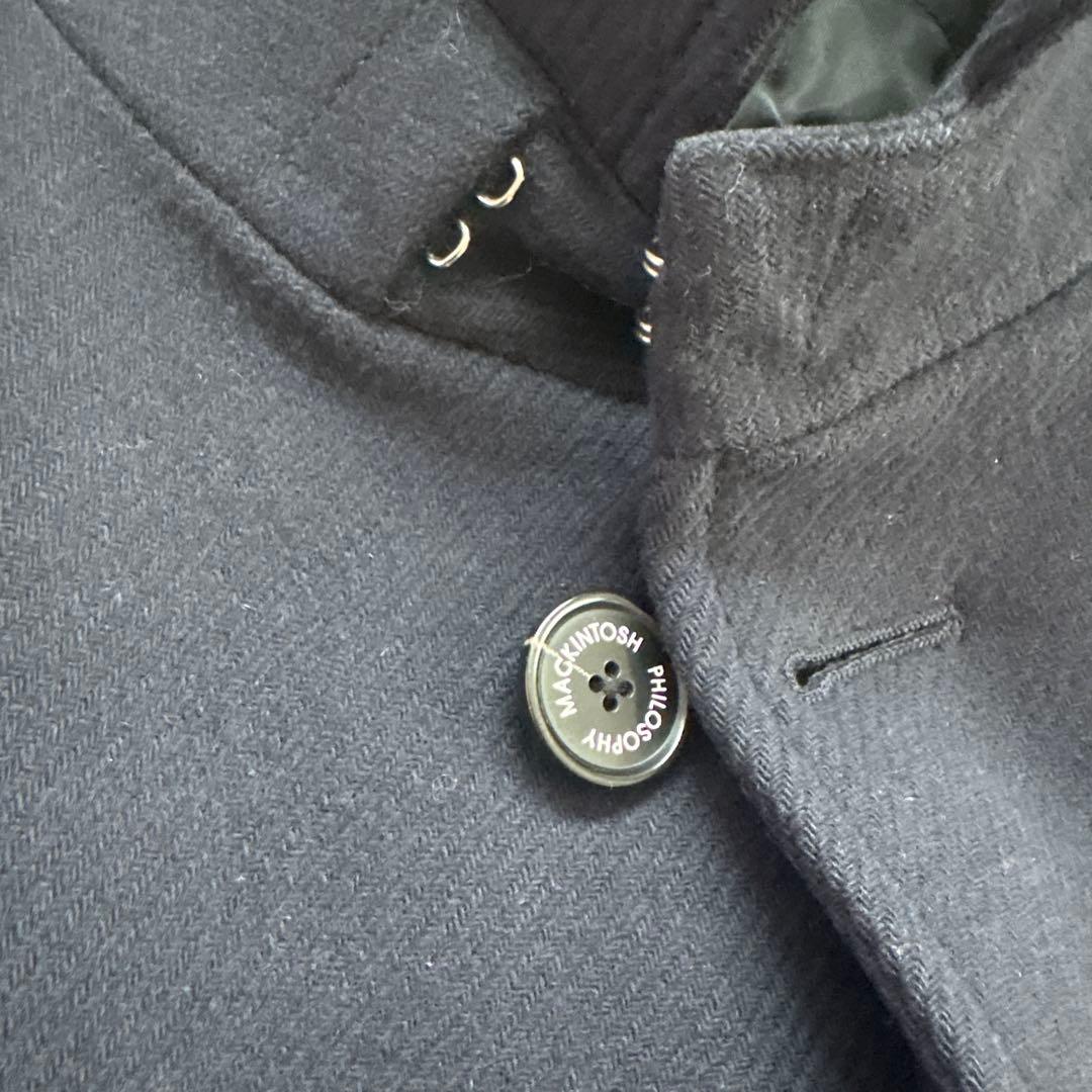 マッキントッシュフィロソフィー　ステンカラーコート中綿キルティングウール濃紺