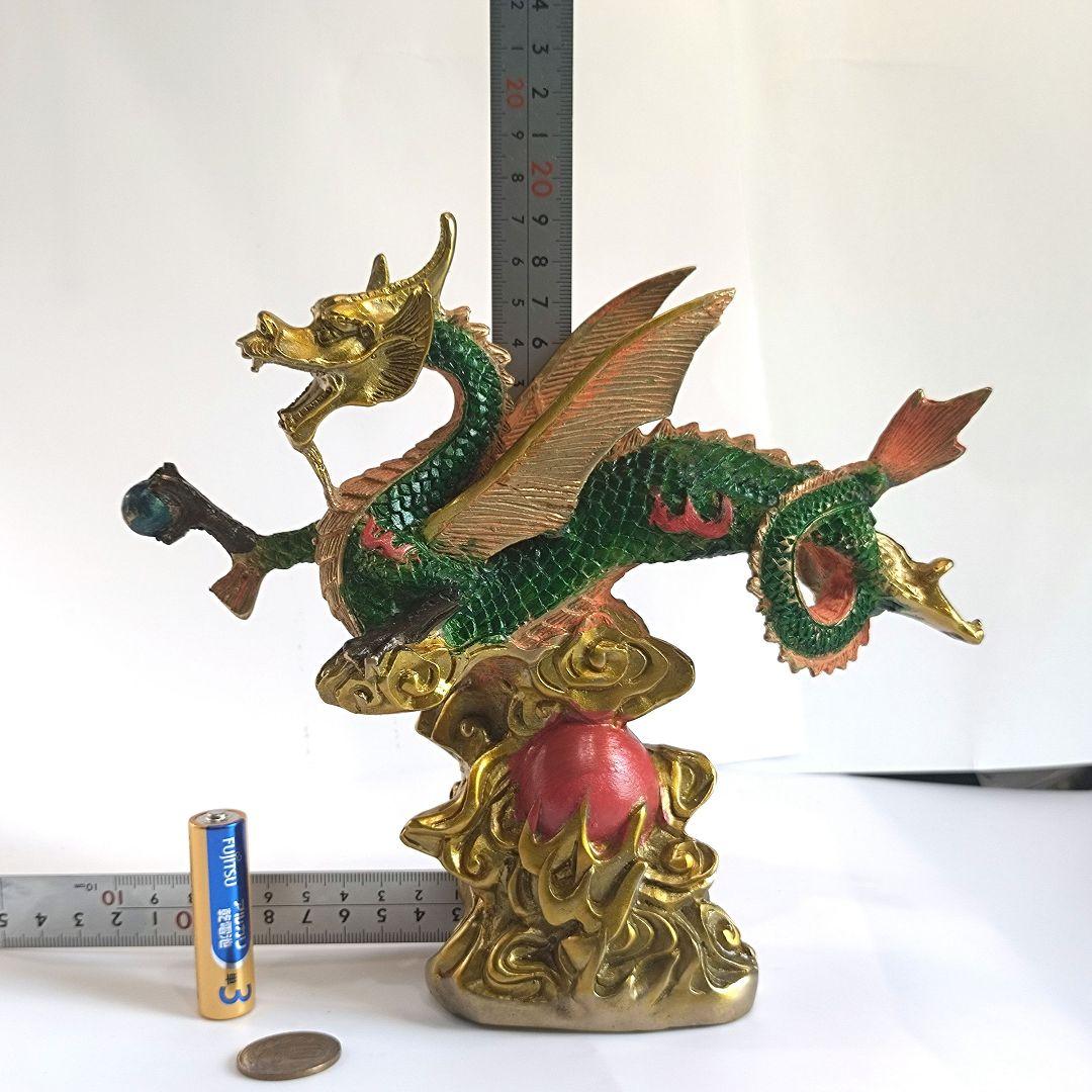【強運、縁起物】銅製　飛龍、龍神　フライングドラゴン　中国、伝説　工芸品　置物