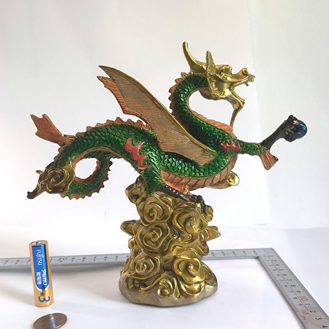 【強運、縁起物】銅製　飛龍、龍神　フライングドラゴン　中国、伝説　工芸品　置物
