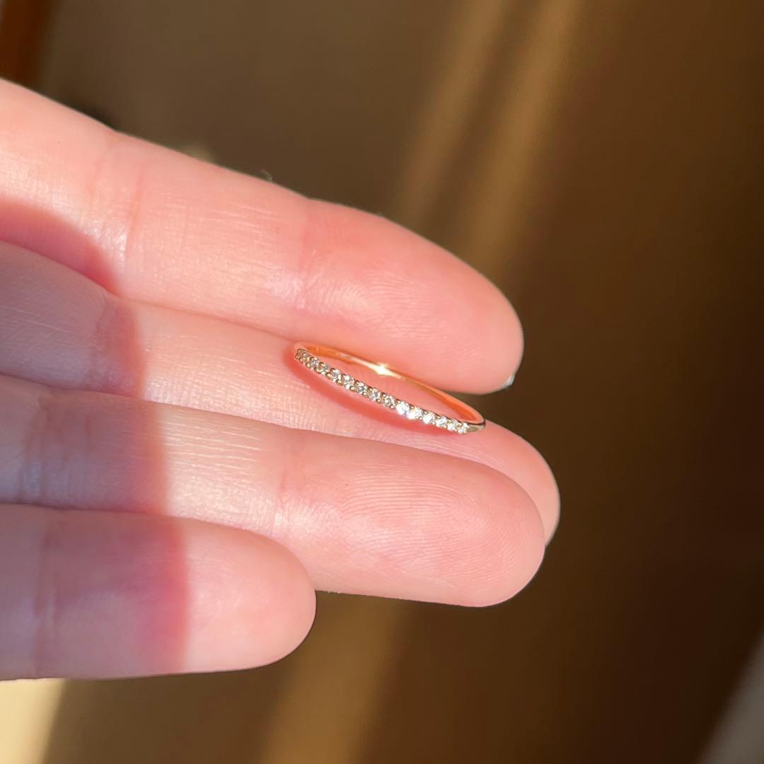 新品 4°CヨンドシーK18YG ダイヤモンドハーフエタニティ リング