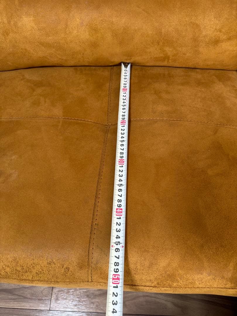 ブラウン スエード調 L字型ソファ