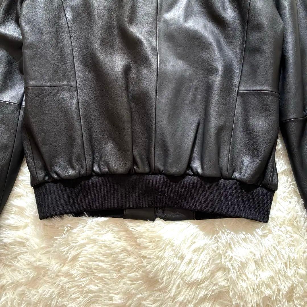 極美品 エンポリオアルマーニ 黒タグ レザージャケット 2WAY 現行品