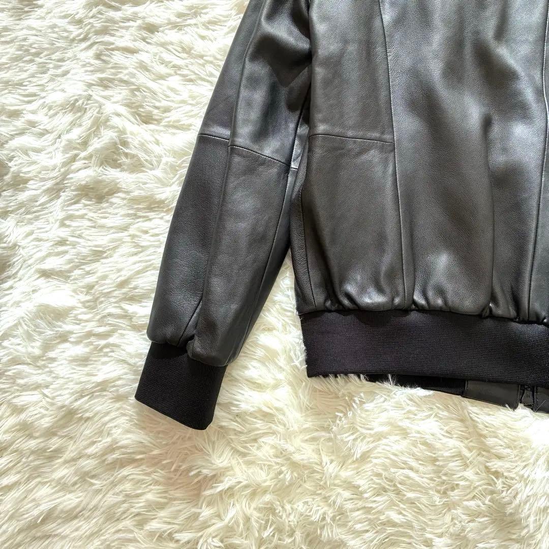 極美品 エンポリオアルマーニ 黒タグ レザージャケット 2WAY 現行品