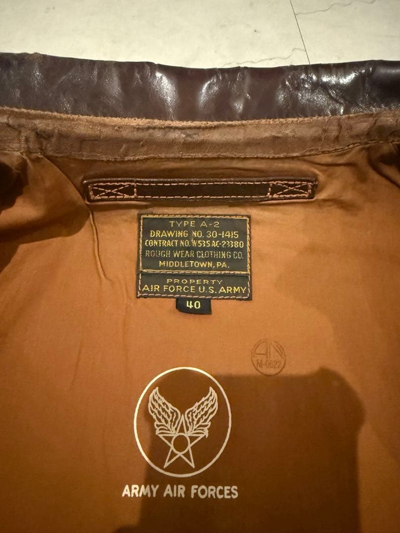 dai　旧マッコイ A-2 ROUGH WEAR 実名復刻 40