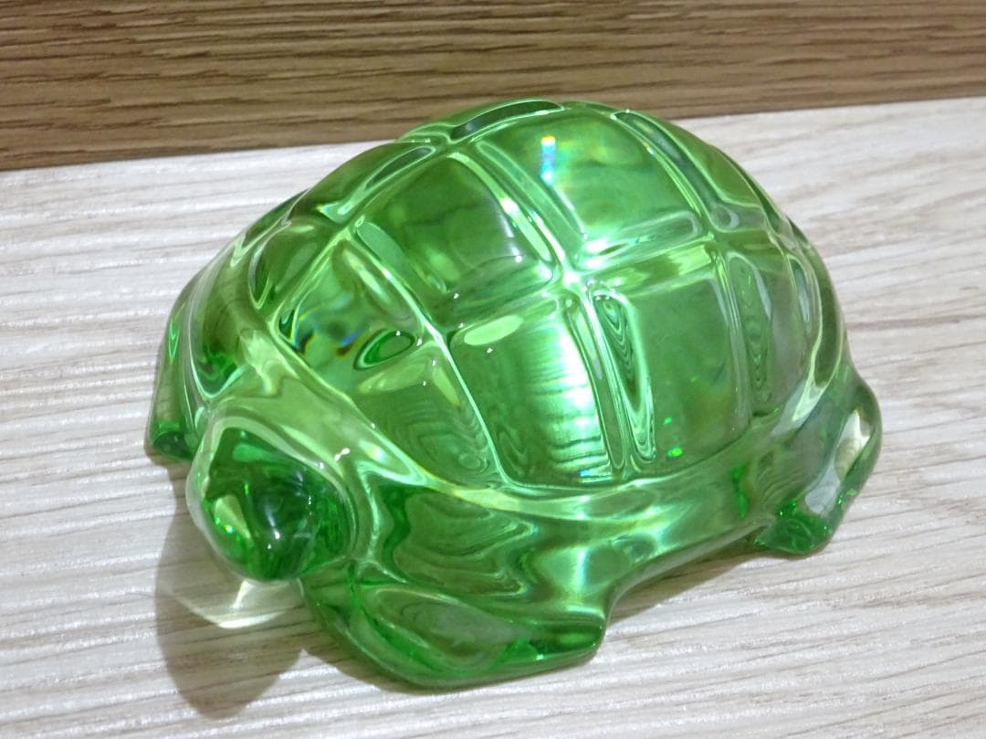 Baccarat バカラ タートル グリーンクリスタル 亀 インテリア 置物