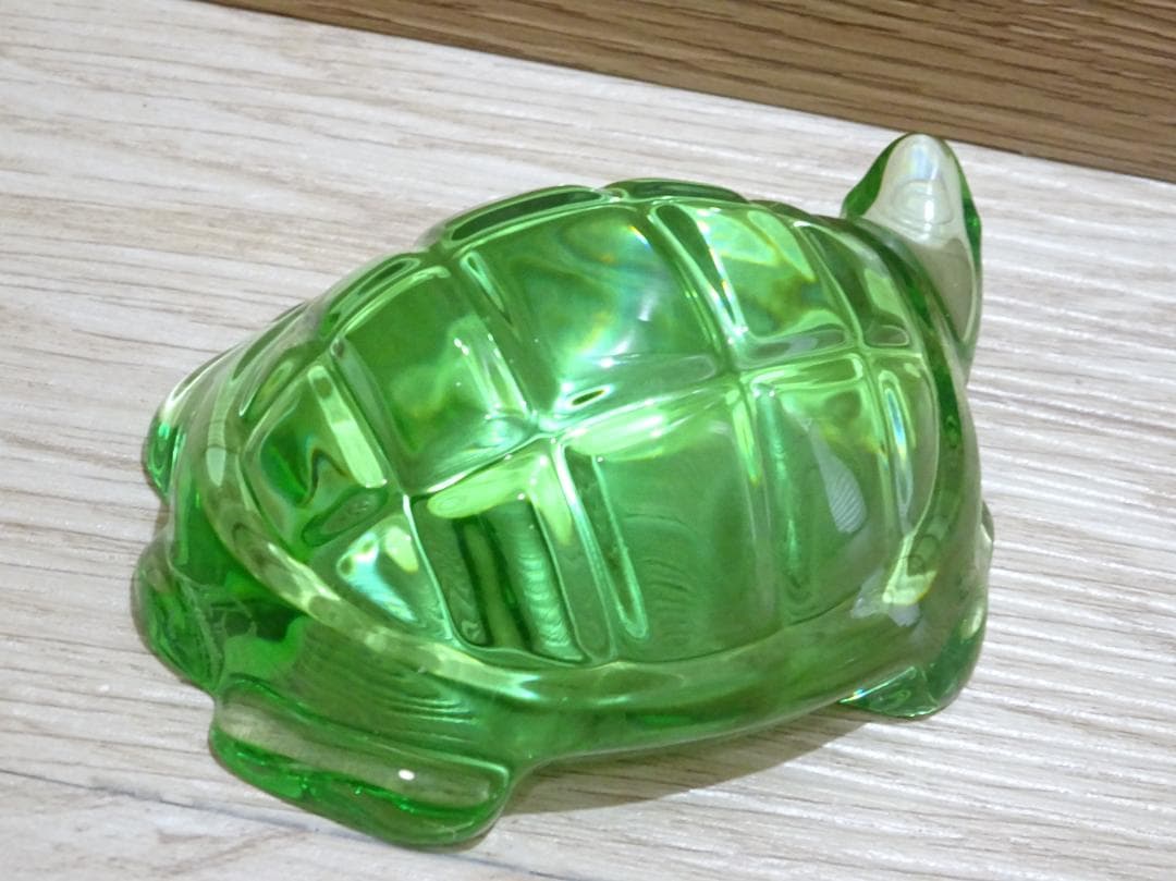 Baccarat バカラ タートル グリーンクリスタル 亀 インテリア 置物